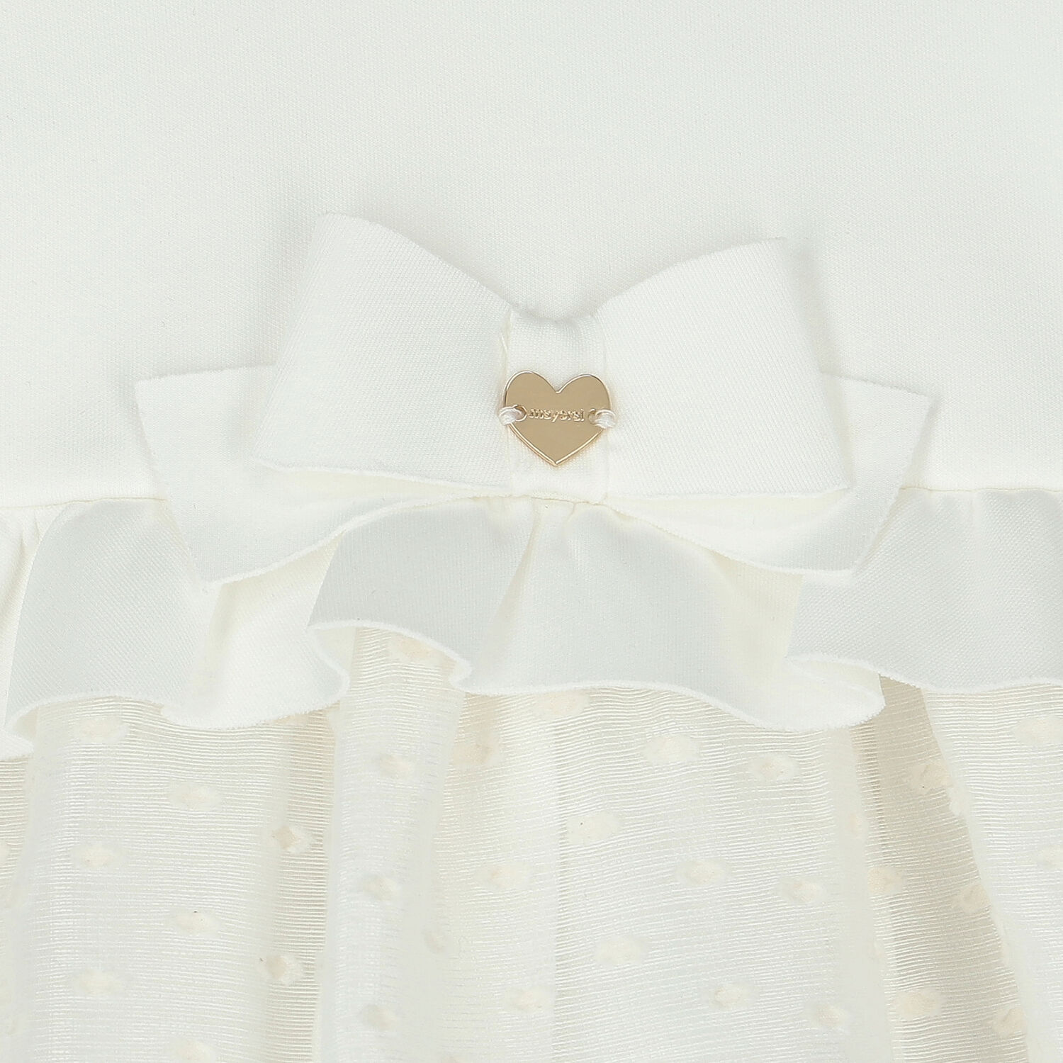 Younger Girls Ivory Chiffon Dress, 1, hi-res